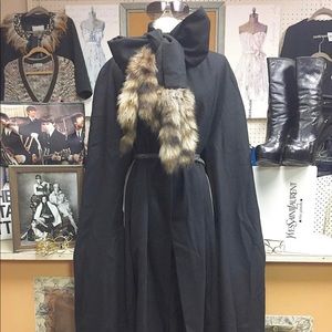 Vintage fur accent cape.